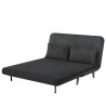 Banquette BZ - 2 places - Tissu velours côtelé Noir - 130 x 90 x 81