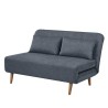 Banquette BZ - 2 places - Tissu Bleu - 130 x 90 x 81 cm - DEPLO