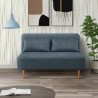 Banquette BZ - 2 places - Tissu Bleu - 130 x 90 x 81 cm - DEPLO