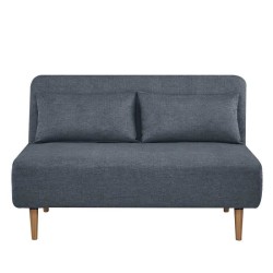 Banquette BZ - 2 places - Tissu Bleu - 130 x 90 x 81 cm - DEPLO