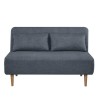 Banquette BZ - 2 places - Tissu Bleu - 130 x 90 x 81 cm - DEPLO