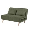 Banquette BZ - 2 places - Tissu velours côtelé Vert - 130 x 90 x 81