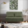 Banquette BZ - 2 places - Tissu velours côtelé Vert - 130 x 90 x 81