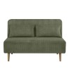 Banquette BZ - 2 places - Tissu velours côtelé Vert - 130 x 90 x 81