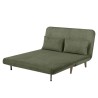 Banquette BZ - 2 places - Tissu velours côtelé Vert - 130 x 90 x 81