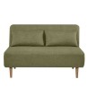 Banquette BZ - 2 places - Tissu Vert armé - 130 x 90 x 81 cm - DEPLO