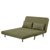 Banquette BZ - 2 places - Tissu Vert armé - 130 x 90 x 81 cm - DEPLO