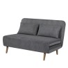 Banquette BZ - 2 places - Tissu velours côtelé Gris clair - 130 x 90
