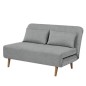 Banquette BZ - 2 places - Tissu Gris clair - 130 x 90 x 81 cm - DEPLO