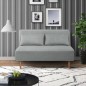 Banquette BZ - 2 places - Tissu Gris clair - 130 x 90 x 81 cm - DEPLO