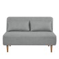 Banquette BZ - 2 places - Tissu Gris clair - 130 x 90 x 81 cm - DEPLO
