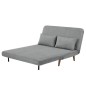 Banquette BZ - 2 places - Tissu Gris clair - 130 x 90 x 81 cm - DEPLO
