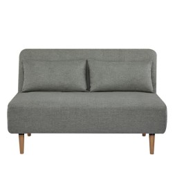 Banquette BZ - 2 places - Tissu Vert clair - 130 x 90 x 81 cm - DEPLO