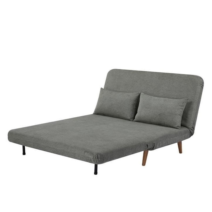 Banquette BZ - 2 places - Tissu Vert clair - 130 x 90 x 81 cm - DEPLO