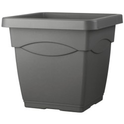 DEROMA Pot de fleurs carré Day R anthracite - 38 x H33,5 cm - Gris an