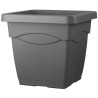 DEROMA Pot de fleurs carré Day R anthracite - 38 x H33,5 cm - Gris an