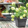 DEROMA Pot de fleurs carré Day R anthracite - 38 x H33,5 cm - Gris an