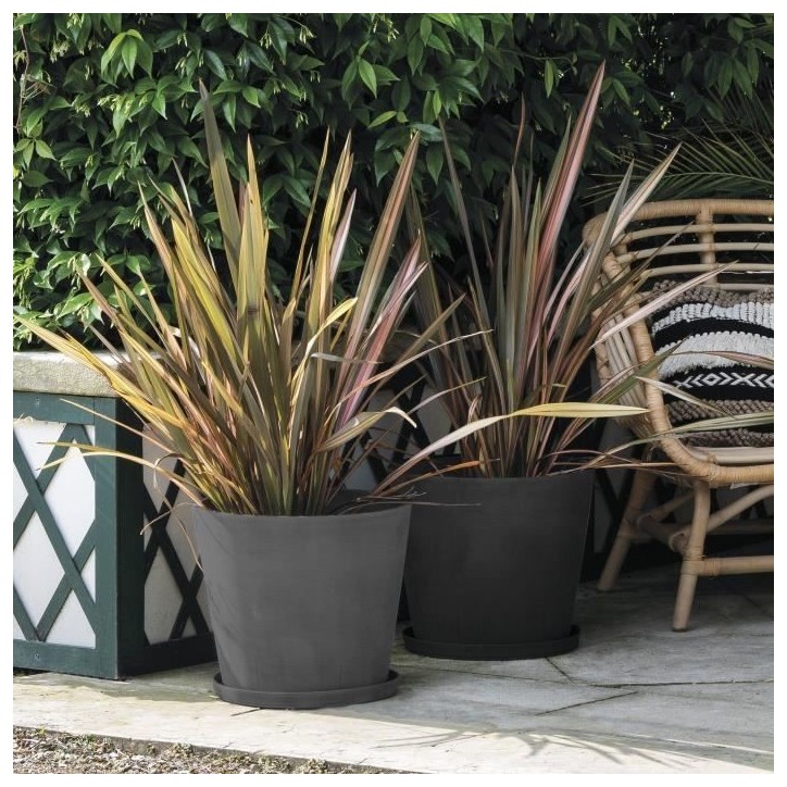 DEROMA Pot de fleurs Origin - 29 x 24 cm - 11 L - Anthracite DEROMA Pot de fleurs Origin - 29 x 24 cm - 11 L - Anthracite