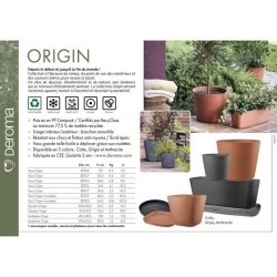 DEROMA Pot de fleurs Origin - 57,5 x 48 cm - 85 L - A roulettes - Gris