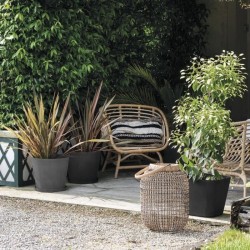 DEROMA Pot de fleurs carré Origin - 28 x 23,5 cm - 12 L - Anthracite