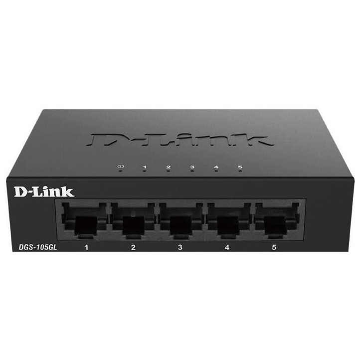 Switch 5 ports Gigabit - Métallique, connecteurs plastique - DLINK - DGS-105GLE