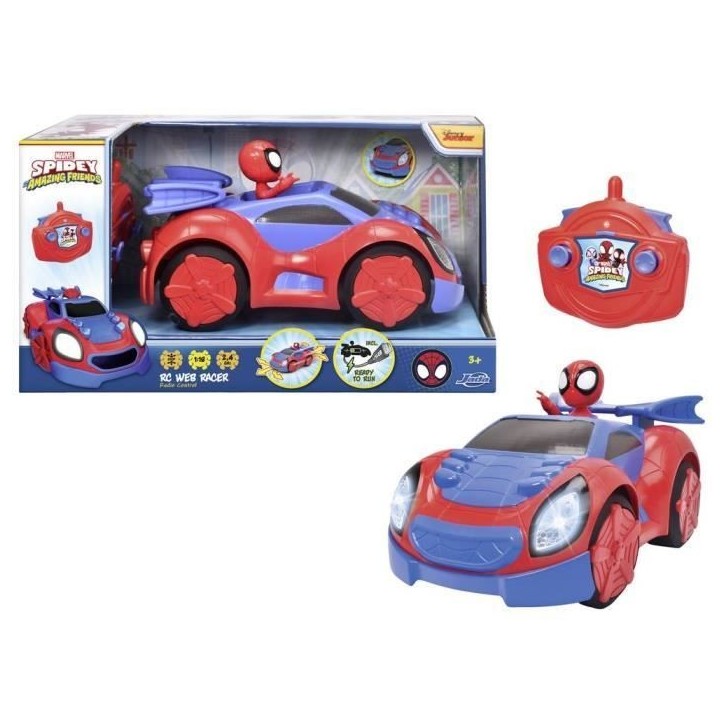 Spidey - Voiture radiocommandée - 27cm - Fonction turbo - Batterie rechargeable par cable USB Spidey - Voiture radiocommandée - 27cm - Fonction turbo - Batterie rechargeable par cable USB