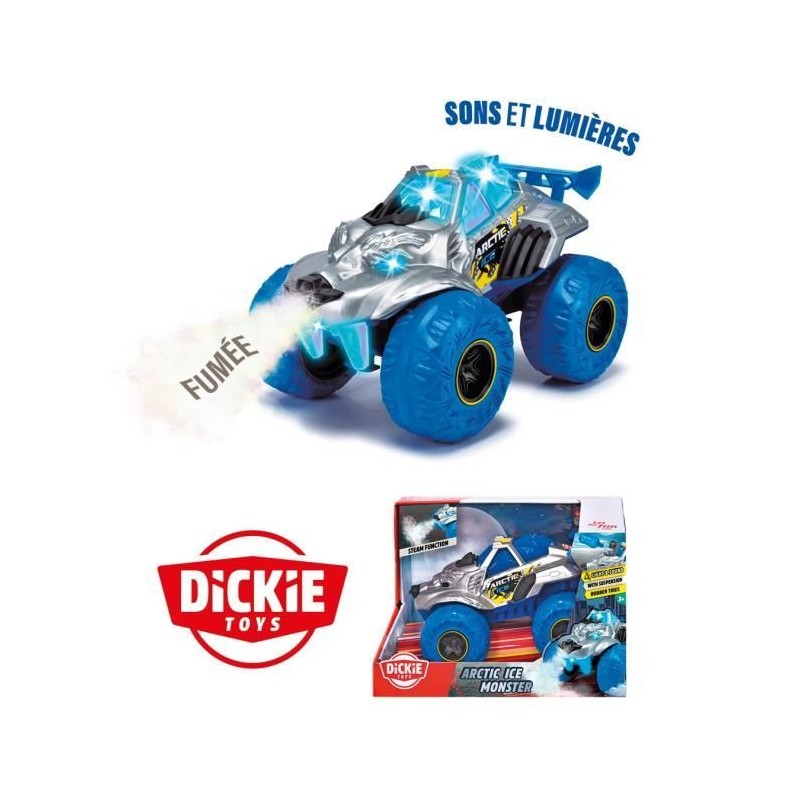 Dickie - Monster Arctic Ice -Véhicule 25cm - Fonction fumée - Sons e Dickie - Monster Arctic Ice -Véhicule 25cm - Fonction fumée - Sons e