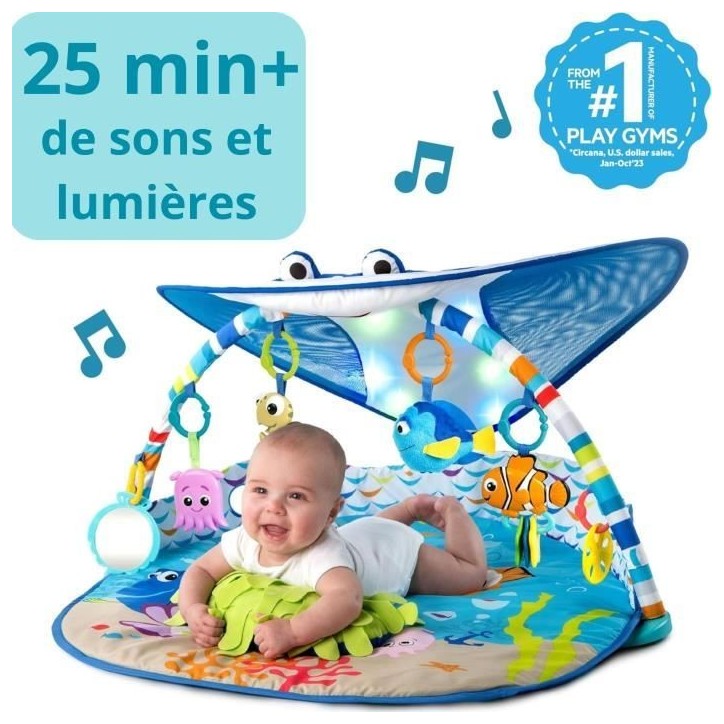 DISNEY BABY -NEMO-Tapis de sol éveil bébé évolutif Cadeau Noel bébé, guirlande lumineuse, miroir