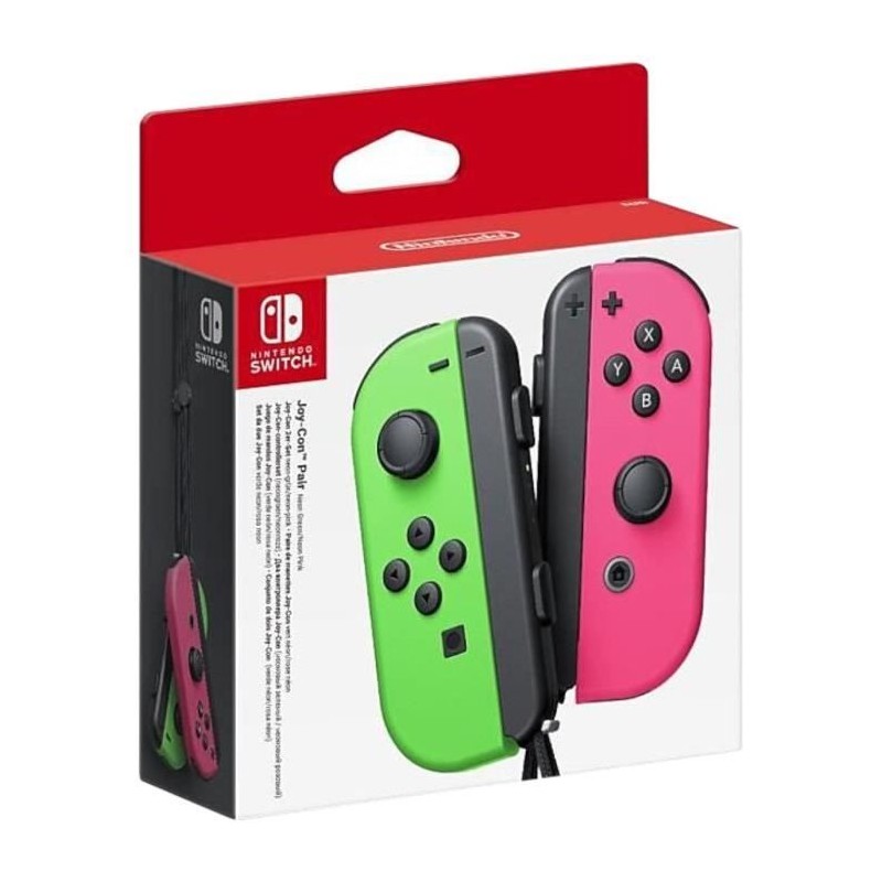 Paire de manettes Joy-Con Vert Néon & Rose Néon pour Nintendo Switch Paire de manettes Joy-Con Vert Néon & Rose Néon pour Nintendo Switch