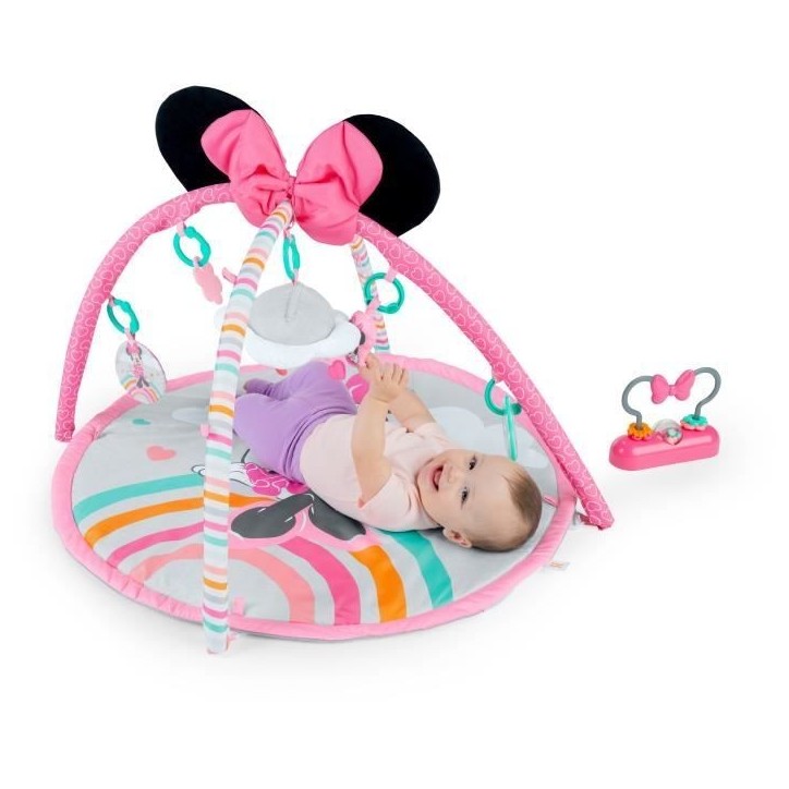 DISNEY BABY -MINNIE- Tapis de sol éveil bébé évolutif arche avec jouets sensoriels et musicaux, Cadeau Noel bébé