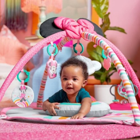 DISNEY BABY -MINNIE- Tapis de sol éveil bébé évolutif arche avec jouets sensoriels et musicaux, Cadeau Noel bébé