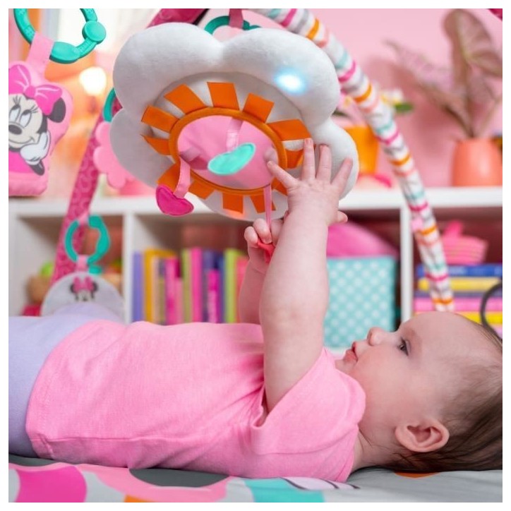 DISNEY BABY -MINNIE- Tapis de sol éveil bébé évolutif arche avec jouets sensoriels et musicaux, Cadeau Noel bébé