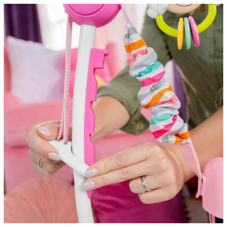 DISNEY BABY - MINNIE - Aire d'éveil bébé multi-jouets, siege sauteur a rebonds évolutif, pivotant a 360°, Cadeau Noel béb