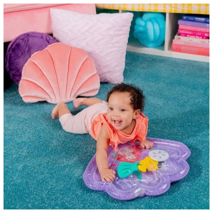 DISNEY BABY PETITE SIRENE Tapis d'eau pour bébé, jeu sensoriel d'éveil?, gonflable, facile a nettoyer, pliable, Cadeau Noel b