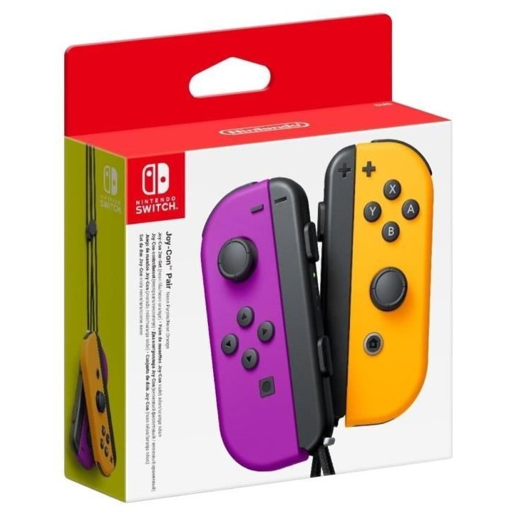 Paire de manettes Joy-Con Violet Néon & Orange Néon pour Nintendo Switch Paire de manettes Joy-Con Violet Néon & Orange Néon pour Nintendo Switch