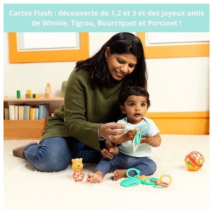 DISNEY BABY -WINNIE- Coffret cadeau de naissance bébé, 5 jouets dont 1 de dentition Winnie et O ball, hochet et attache pousse DISNEY BABY -WINNIE- Coffret cadeau de naissance bébé, 5 jouets dont 1 de dentition Winnie et O ball, hochet et attache pousse