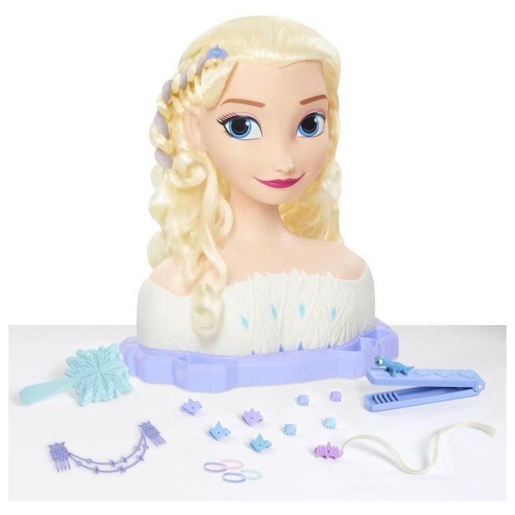 Tete a coiffer - REINE DES NEIGES - Tete a Coiffer Elsa Deluxe - Extensions, accessoires coiffure et color reveal, a partir de 3