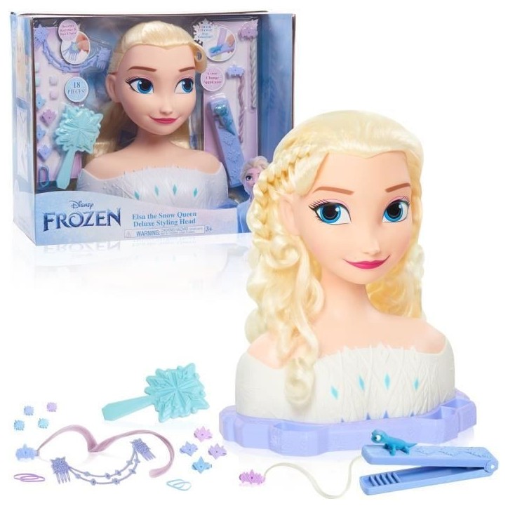 Tete a coiffer - REINE DES NEIGES - Tete a Coiffer Elsa Deluxe - Extensions, accessoires coiffure et color reveal, a partir de 3