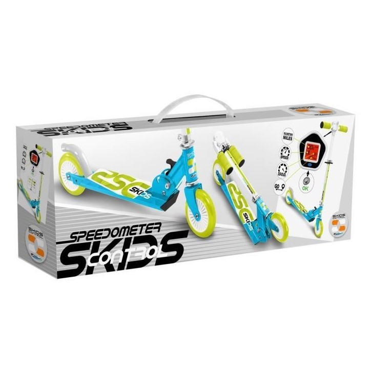 Trottinette pliable avec compteur de vitesse - bleu - Skids Control Trottinette pliable avec compteur de vitesse - bleu - Skids Control