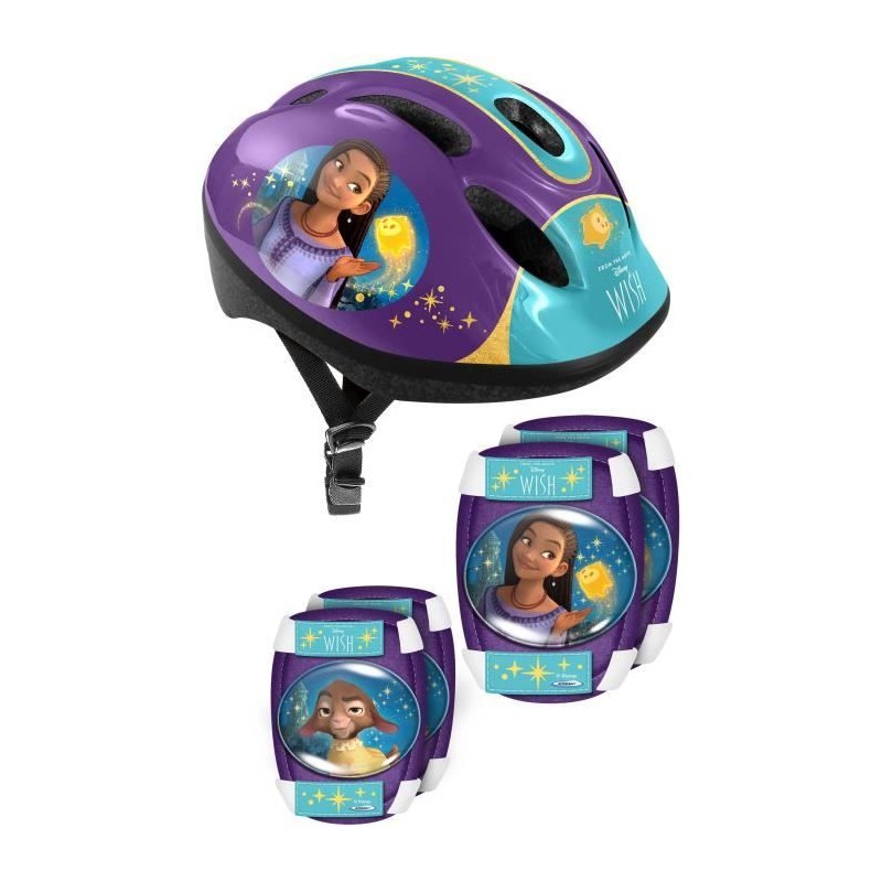 Set avec Casque et protections avec coudieres et genouilleres - DISNEY Set avec Casque et protections avec coudieres et genouilleres - DISNEY