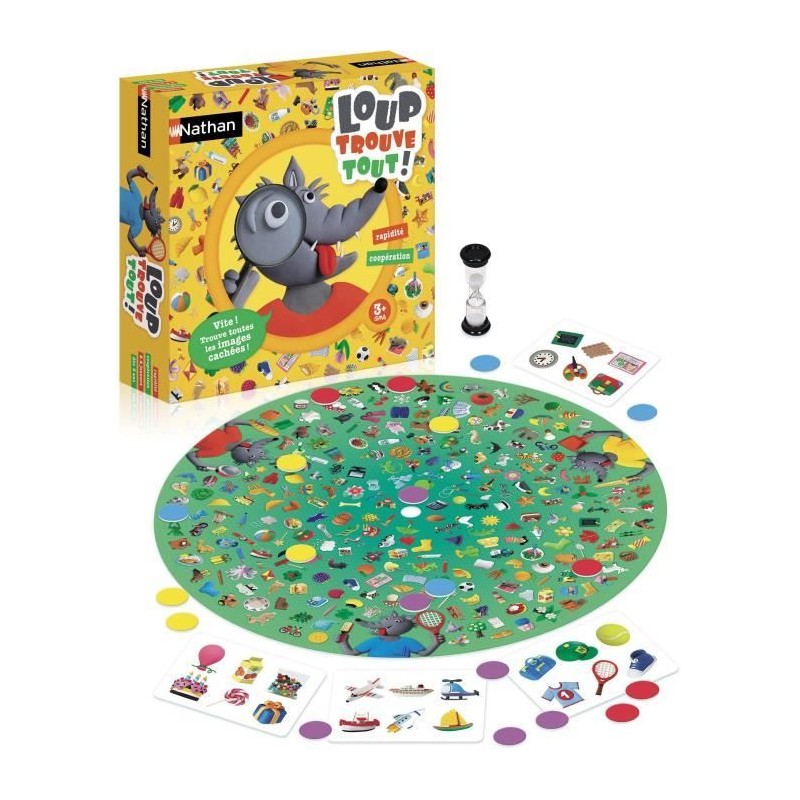 Nathan Le loup trouve tout, jeu coopératif et compétitif Nathan Le loup trouve tout, jeu coopératif et compétitif