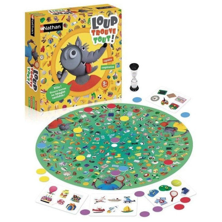 Nathan Le loup trouve tout, jeu coopératif et compétitif Nathan Le loup trouve tout, jeu coopératif et compétitif