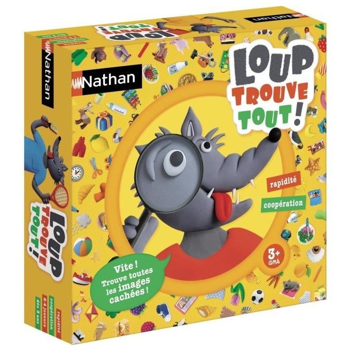 Nathan Le loup trouve tout, jeu coopératif et compétitif Nathan Le loup trouve tout, jeu coopératif et compétitif