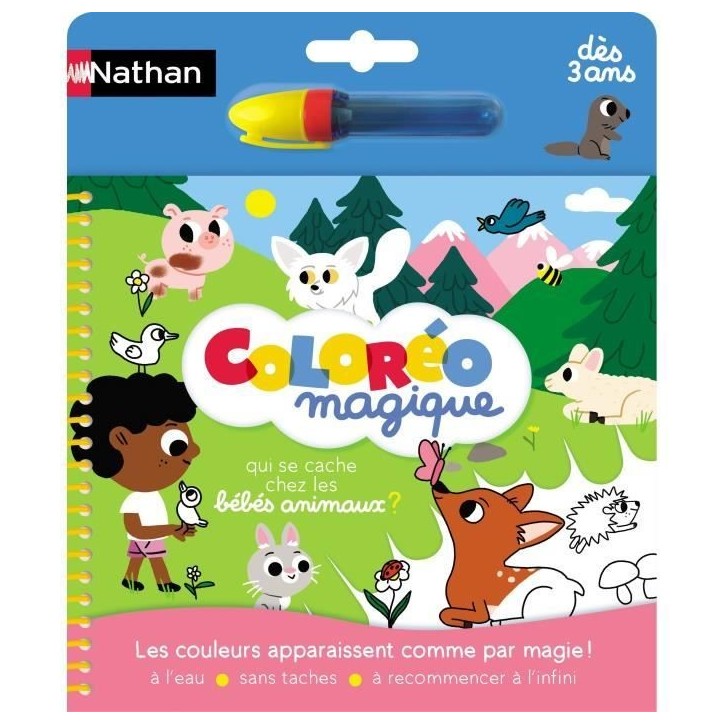 Coloréo - Bébés animaux - NATHAN - Coloriage a l'eau pour enfants de 3 ans et plus