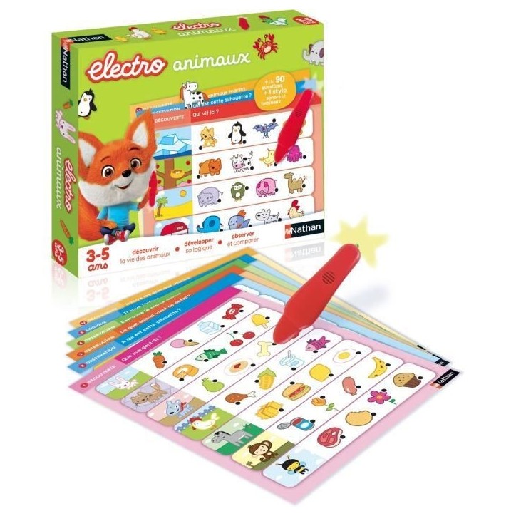 Jeu éducatif électronique - NATHAN - Electro Animaux - Découverte des animaux - Pour enfants de 3 ans et plus Jeu éducatif électronique - NATHAN - Electro Animaux - Découverte des animaux - Pour enfants de 3 ans et plus