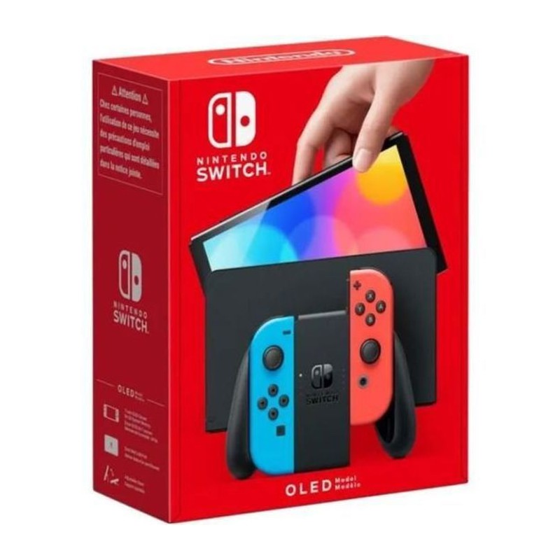 Console Nintendo Switch - Modele OLED • Bleu Néon & Rouge Néon Console Nintendo Switch - Modele OLED • Bleu Néon & Rouge Néon