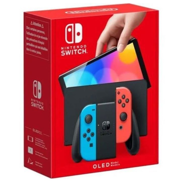 Console Nintendo Switch - Modele OLED • Bleu Néon & Rouge Néon Console Nintendo Switch - Modele OLED • Bleu Néon & Rouge Néon