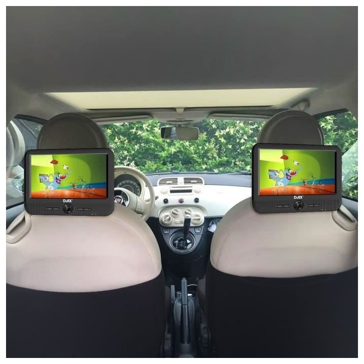 Lecteur DVD portable DJIX PVS906-50SM 9 - Double écran - Autonomie 2h - Noir