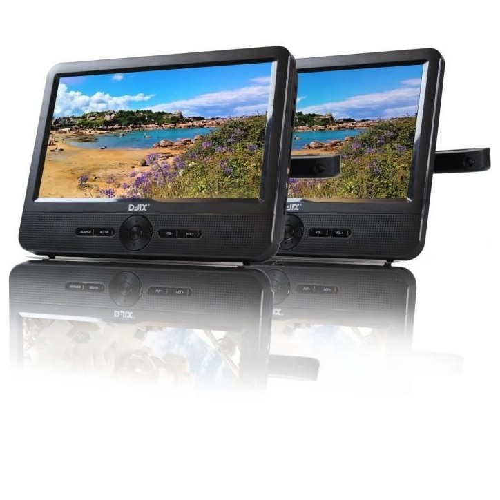 Lecteur DVD portable DJIX PVS906-50SM 9 - Double écran - Autonomie 2h - Noir
