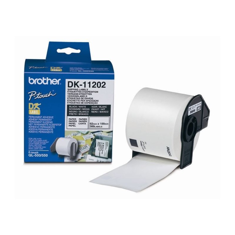 Etiquettes d'expédition Brother P-TOUCH DK-11202 - 62x100mm - 300 ét Etiquettes d'expédition Brother P-TOUCH DK-11202 - 62x100mm - 300 ét